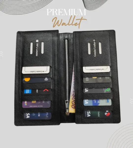 Double Mobile Chamber Long Wallet With Leaser Cut Design